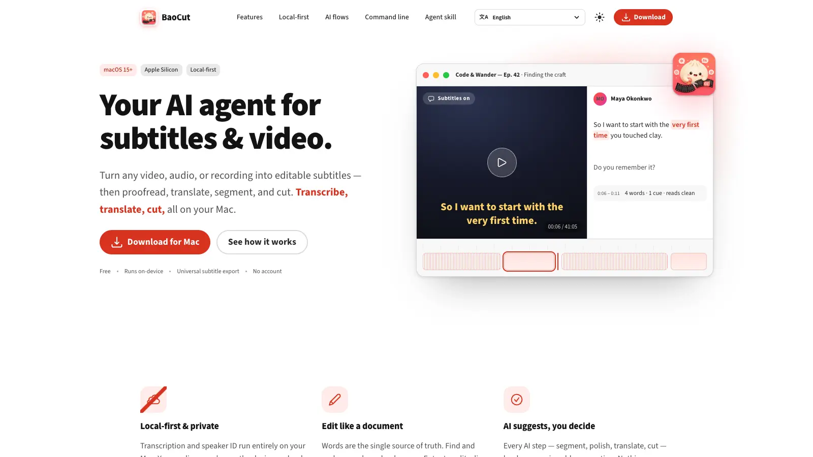 BaoCut interface