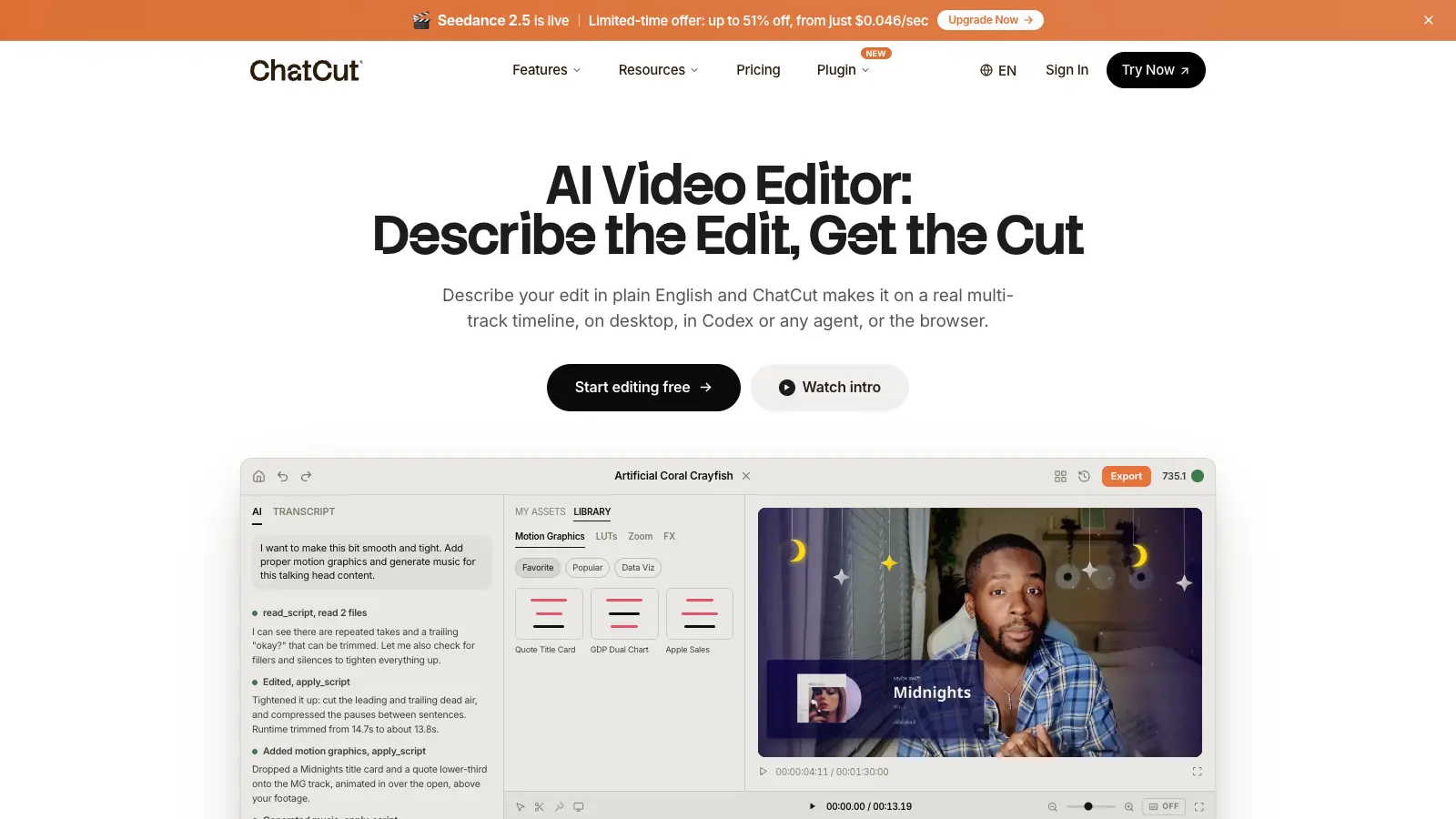 ChatCut interface