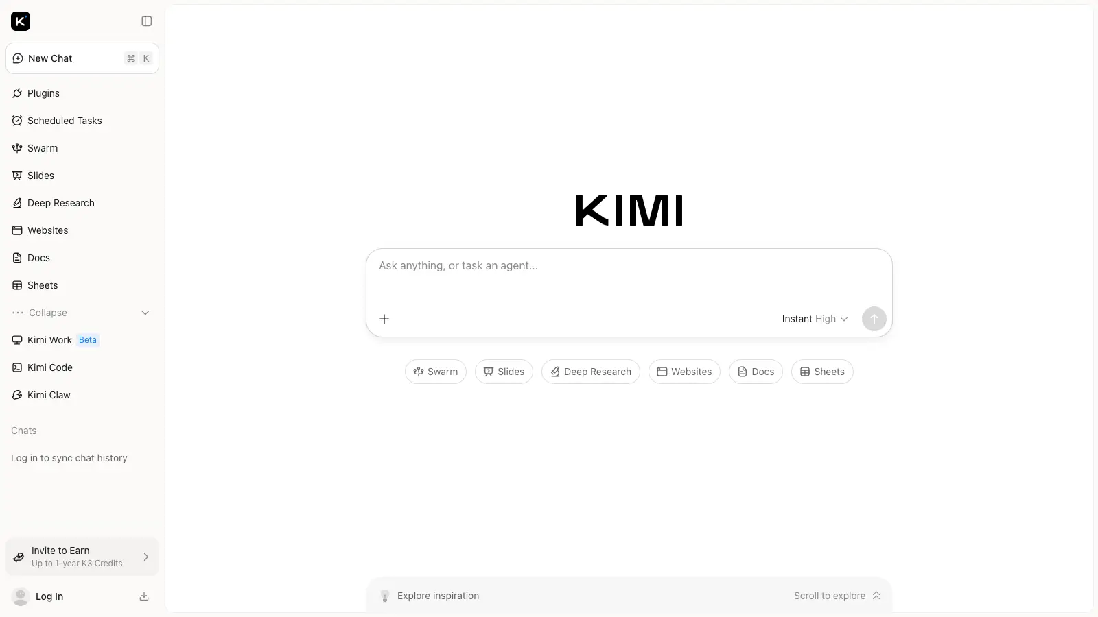 Kimi interface