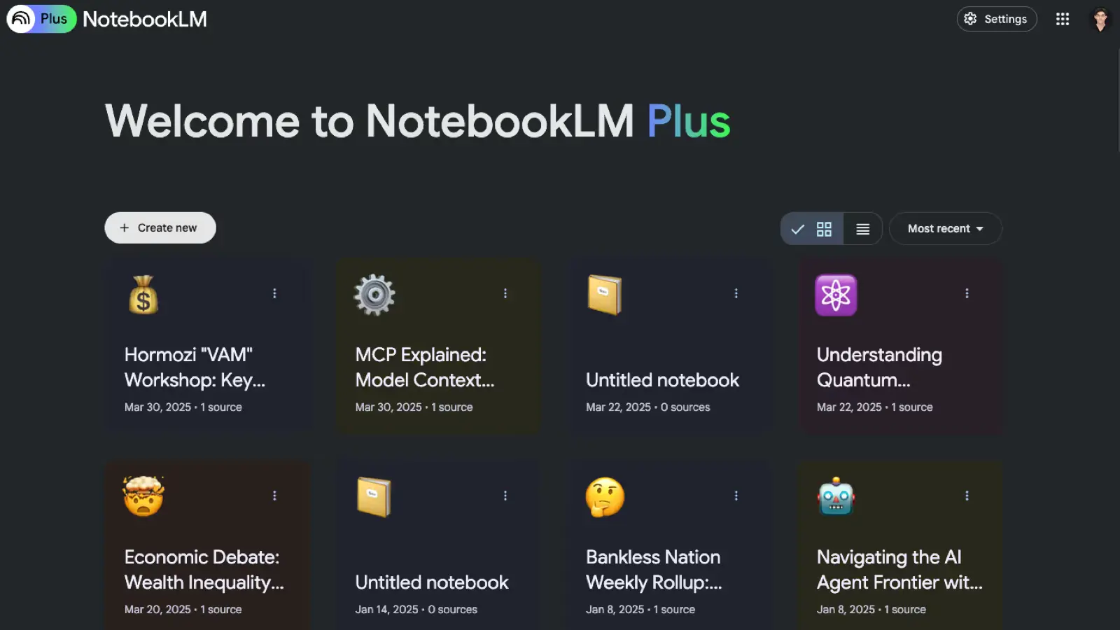 Google NotebookLM interface