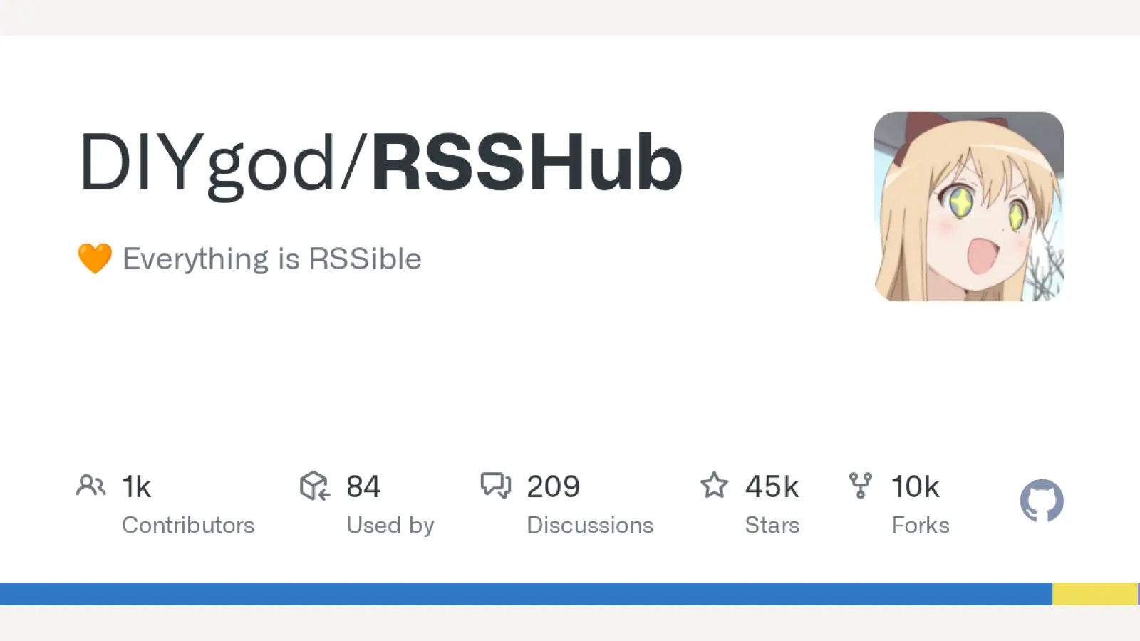 RSSHub interface